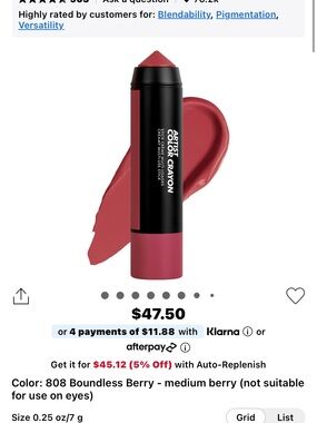 -make up for ever 808 Boundless Berry (Medium Berry) blush and lipstick